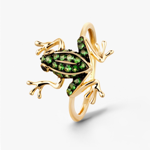 Pierścionek złoty Kwiaty nocy Anturium