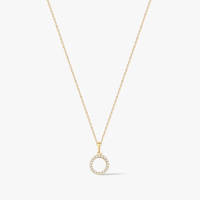 Wisiorek srebrny pozłacane kółko z cyrkoniami