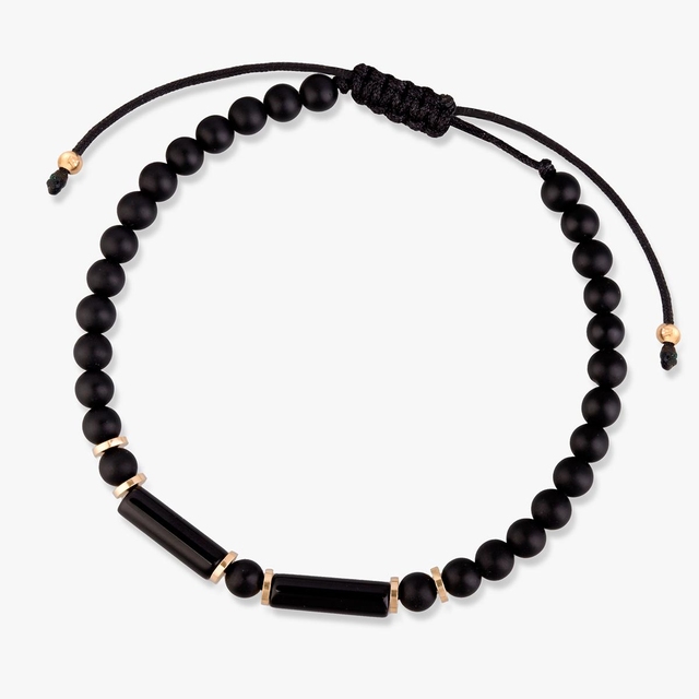 Bransoleta sznurkowa z onyksami