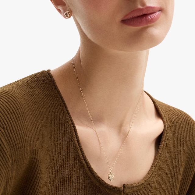 Wisiorek złoty ażurowe serce