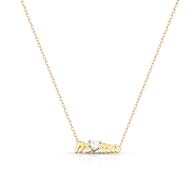 Naszyjnik srebrny pozłacany Mama