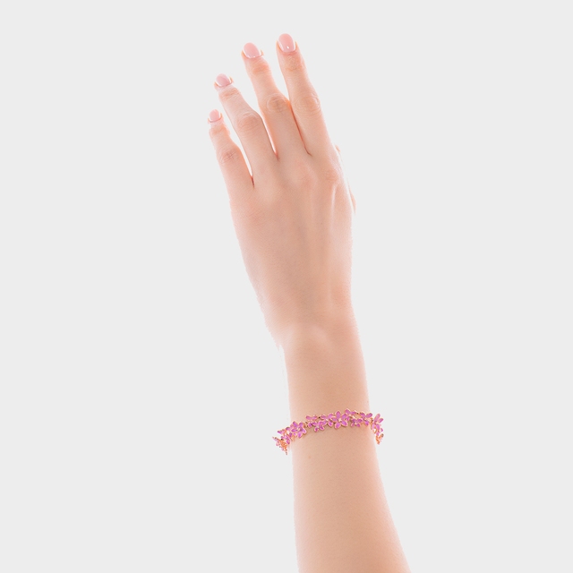 Bransoletka srebrna Kwiaty Nocy Różowy Bez