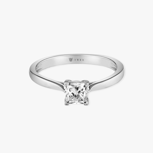 Pierścionek zaręczynowy białe złoto Niezwykły