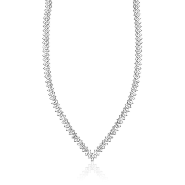 Naszyjnik mosiężny z cyrkoniami