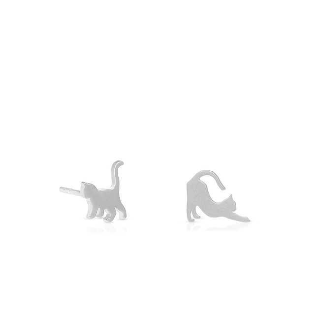 Kolczyki srebrne koty