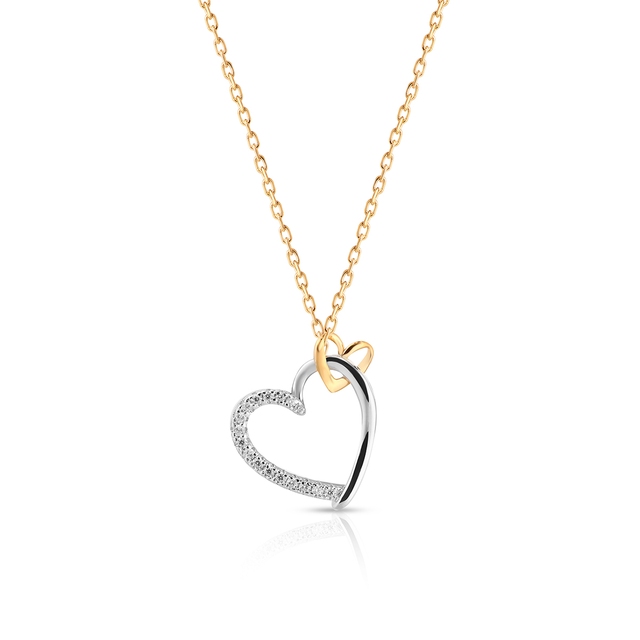 Wisiorek srebrny serce z cyrkoniami