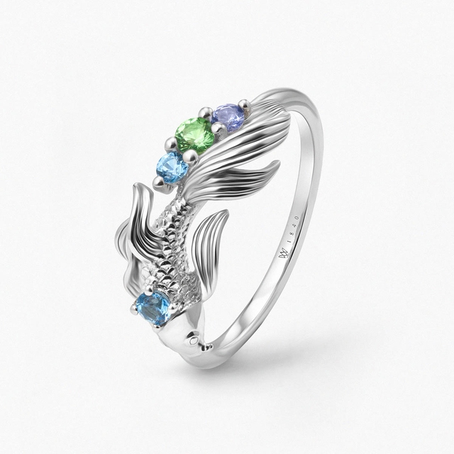 Pierścionek srebrny KOI