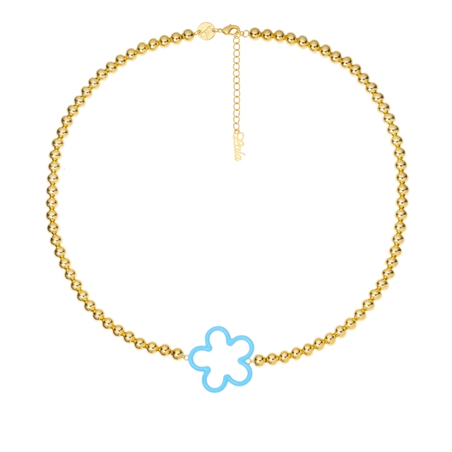 Naszyjnik Gold Blue Flower