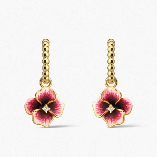 Kolczyki srebrne Kwiaty Nocy Bratki