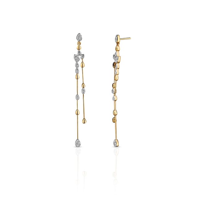 Kolczyki złote bicolor z diamentami