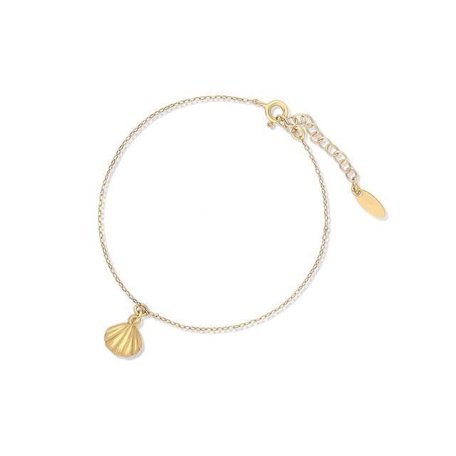 Bransoletka srebrna  pozłacana Muszla