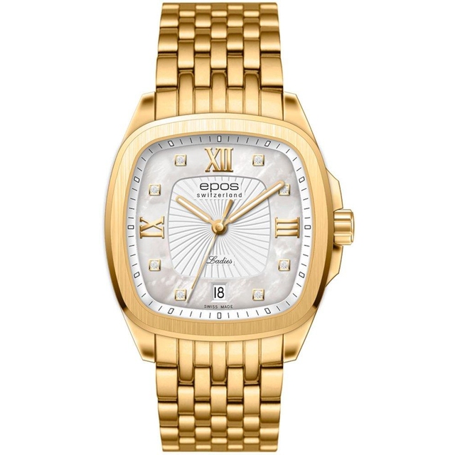 ZEGAREK EPOS QUARTZ LADY SQUARE ROUNDED DIAMONDS