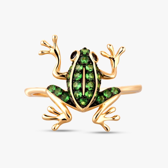 Pierścionek złoty Kwiaty nocy Anturium