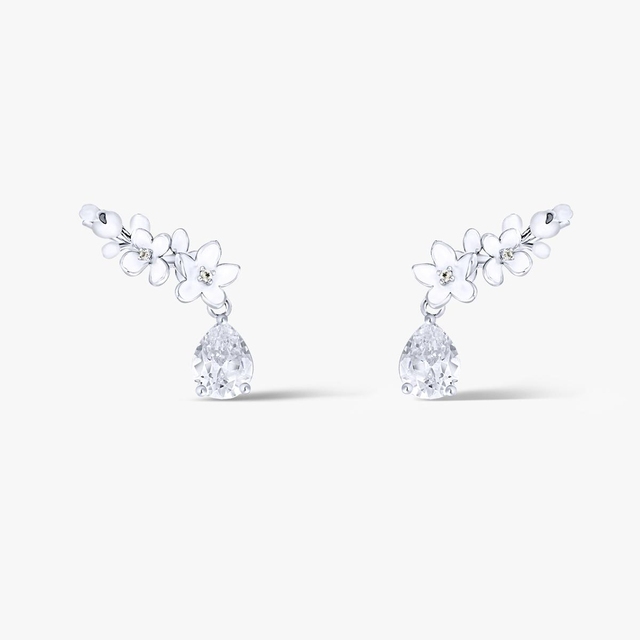 Kolczyki srebrne Kwiaty Nocy Biały Bez