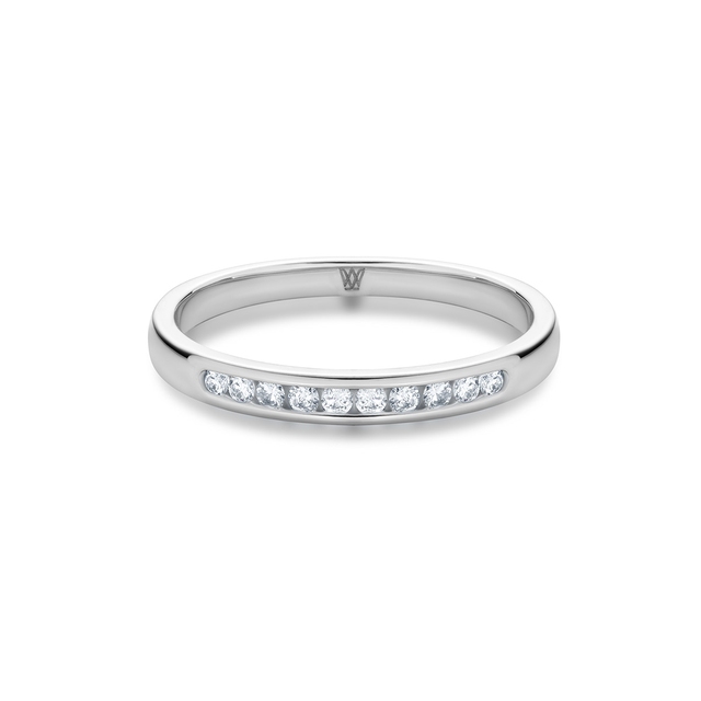 Pierścionek białe złoto z diamentami