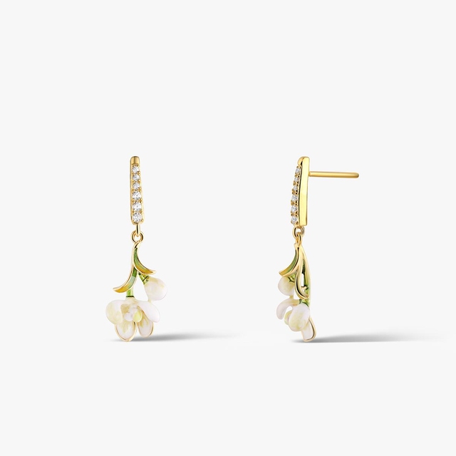 Kolczyki srebrne Kwiaty Nocy Konwalia