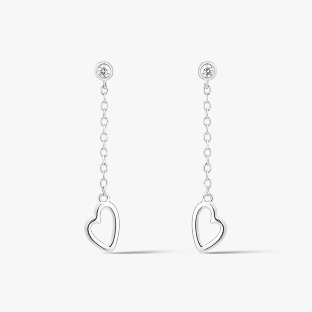 Kolczyki srebrne z diamentami laboratoryjnymi Czułość