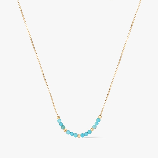 Naszyjnik złoty z turkusami