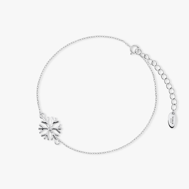 Bransoleta srebrna z motywem śnieżynki