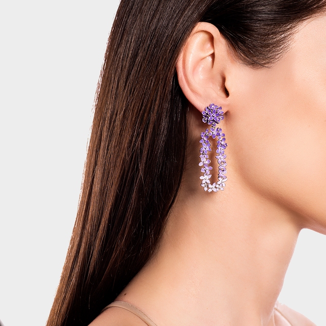 Kolczyki srebrne Kwiaty Nocy Fioletowy Bez