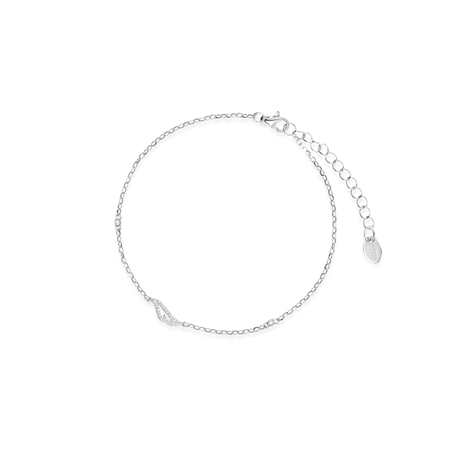 Bransoleta srebrna skrzydło z cyrkoniami