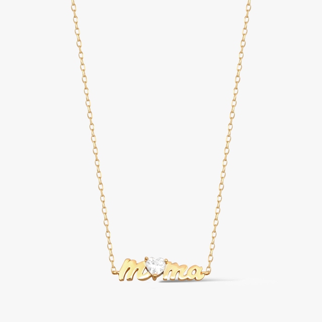 Naszyjnik srebrny pozłacany Mama