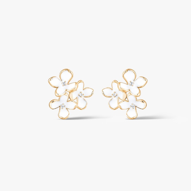 Kolczyki srebrne Kwiaty Nocy Biały Bez