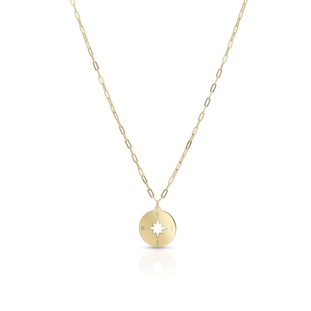 Naszyjnik złoty róża wiatrów