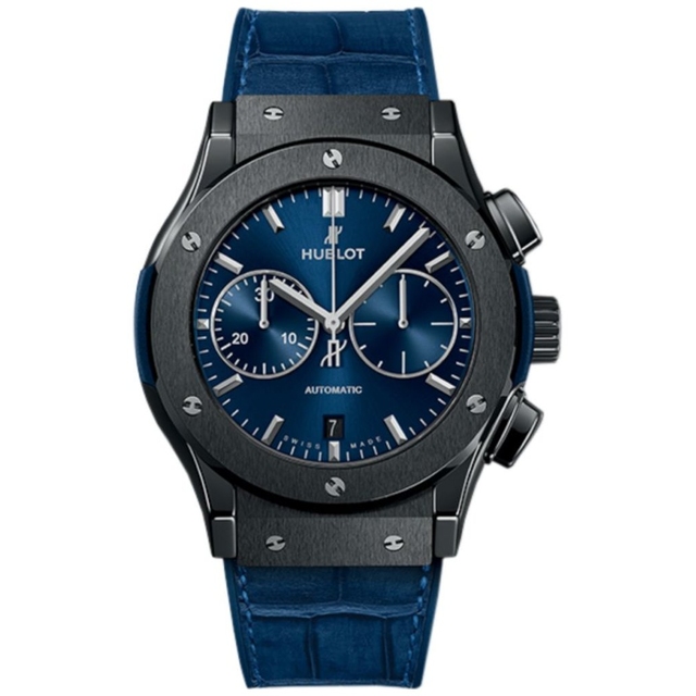 ZEGAREK HUBLOT CLASSIC FUSION CERAMIC BLUE CHRONOGRAPH
