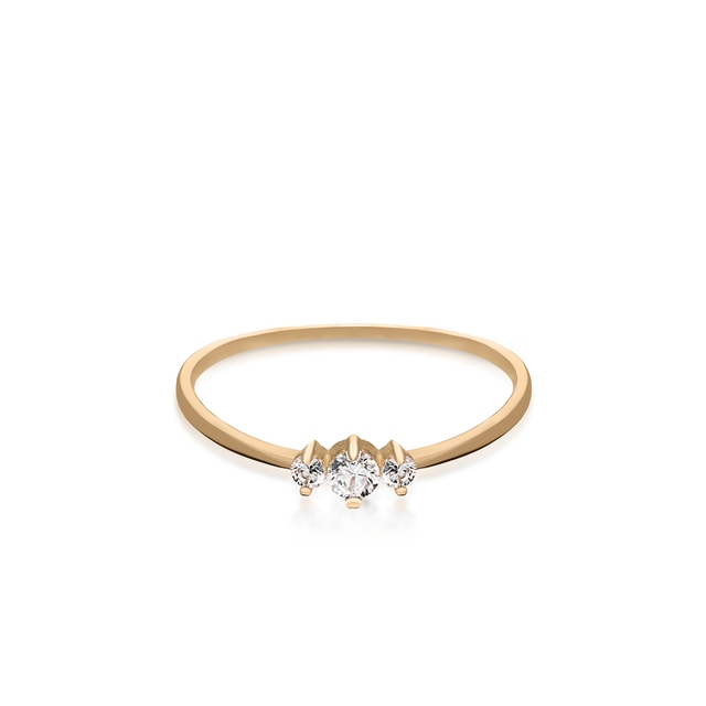 Pierścionek złoty z cyrkoniami