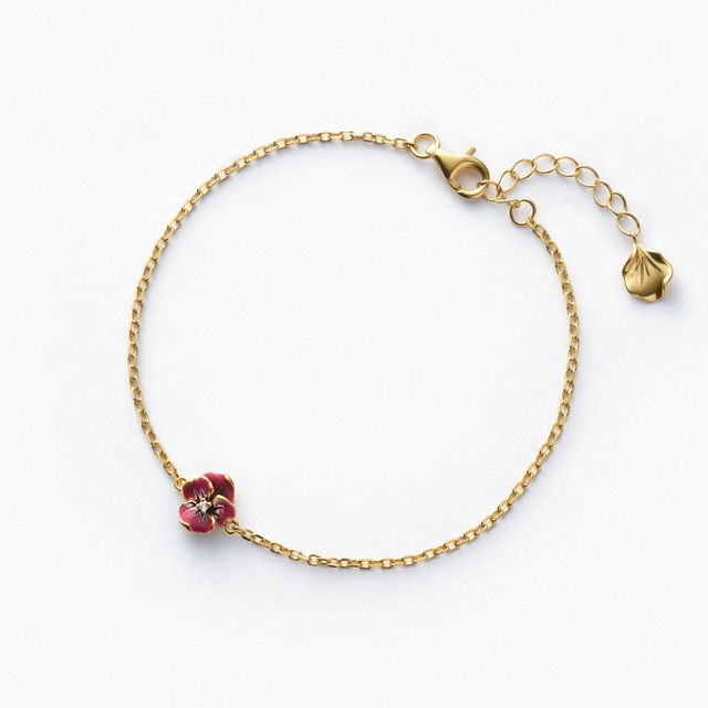 Bransoleta srebrna Kwiaty Nocy Bratki