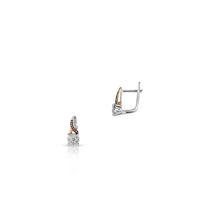 Kolczyki złote z diamentami i brylantami