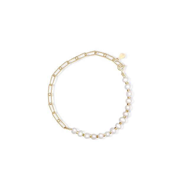 Bransoleta srebrna z perłami