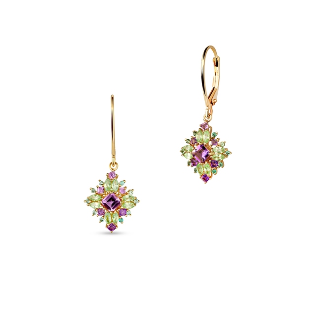 Kolczyki srebrne z ametystami Szekspirowska