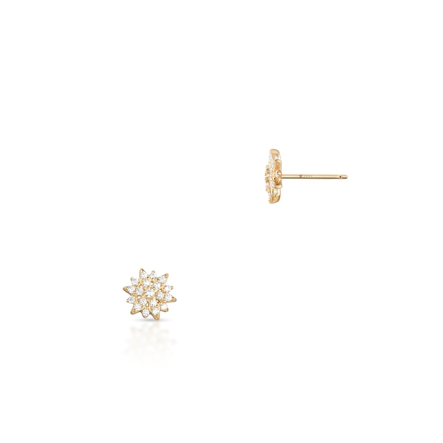 Kolczyki złote gwiazdki z cyrkoniami