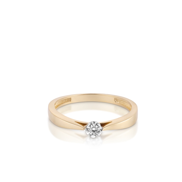 Pierścionek zaręczynowy złoty Romantyczny