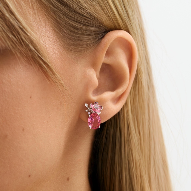 Kolczyki srebrne Kwiaty Nocy Wiśnia