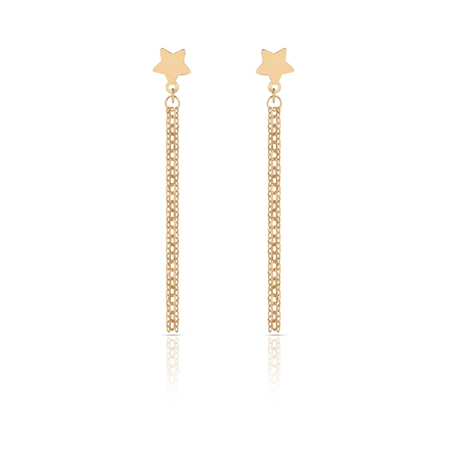 Kolczyki złote krawatki z gwiazdką