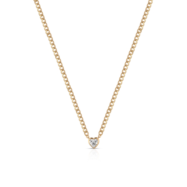 Naszyjnik złoty z cyrkonią serce W.KRUK