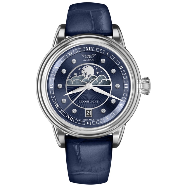 ZEGAREK AVIATOR DOUGLAS MOONFLIGHT DIAMOND EDITION
