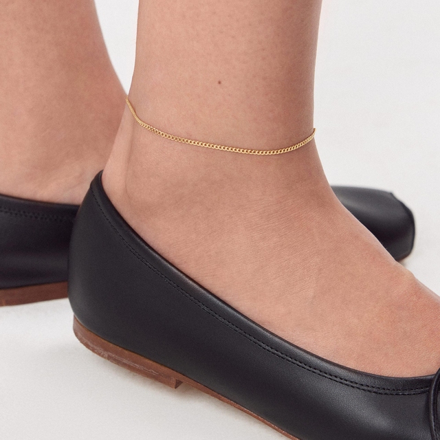 Bransoleta srebrna pozłacana na nogę