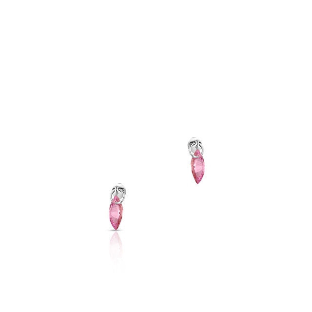 Kolczyki srebrne z różową cyrkonią