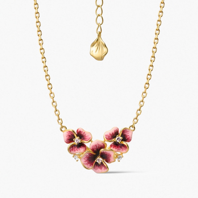 Naszyjnik srebrny Kwiaty Nocy Bratki