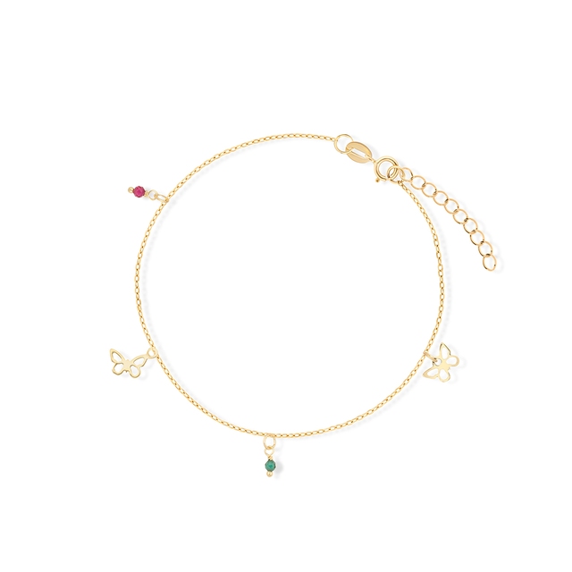 Bransoleta złota z motylkami