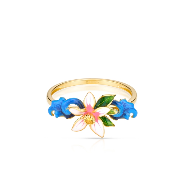 Pierścionek srebrny Kwiaty Nocy Cytrusy