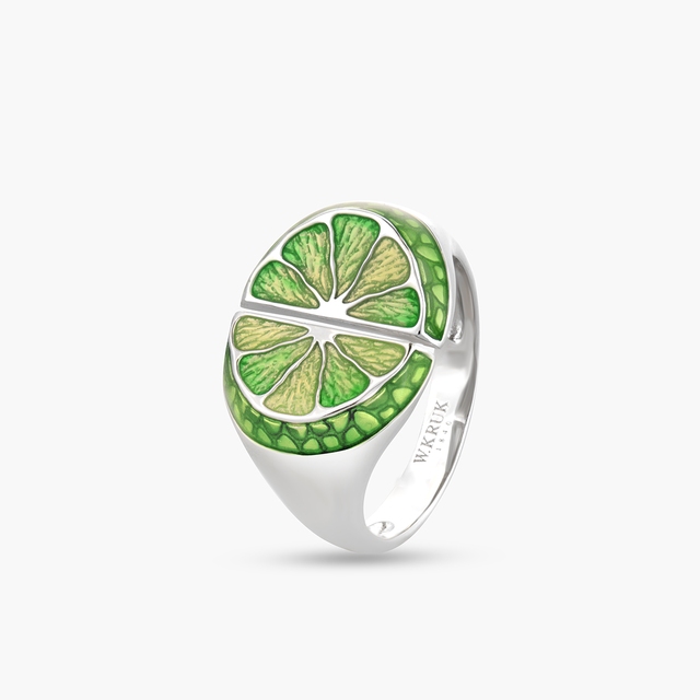 Pierścionek srebrny Kwiaty Nocy Limonki
