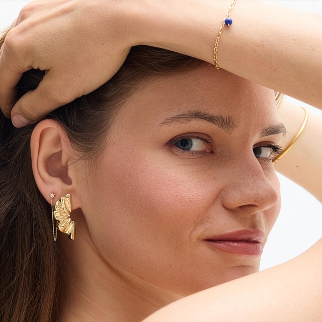 Kolczyki srebrne Follow