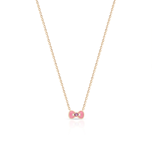 Naszyjnik srebrny pozłacany kokarda