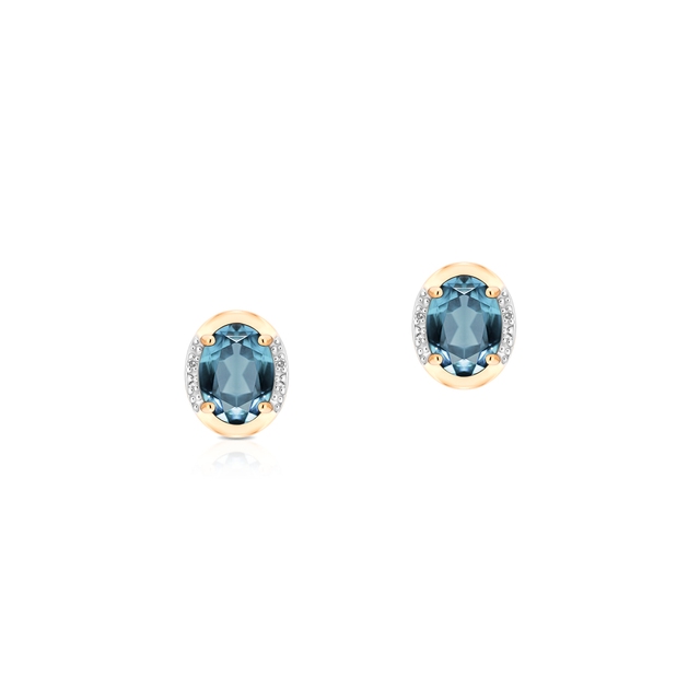 Kolczyki z diamentem i topazem