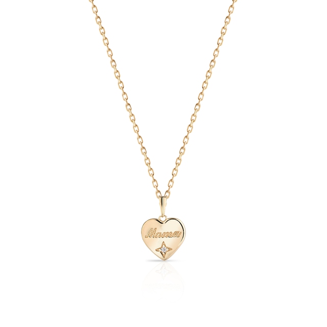 Wisiorek złoty serce z cyrkonią